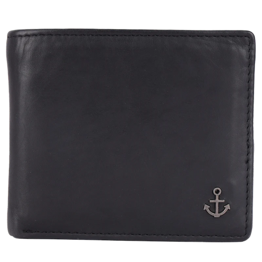 Lederbörse Querformat 11x9,5cm in Schwarz