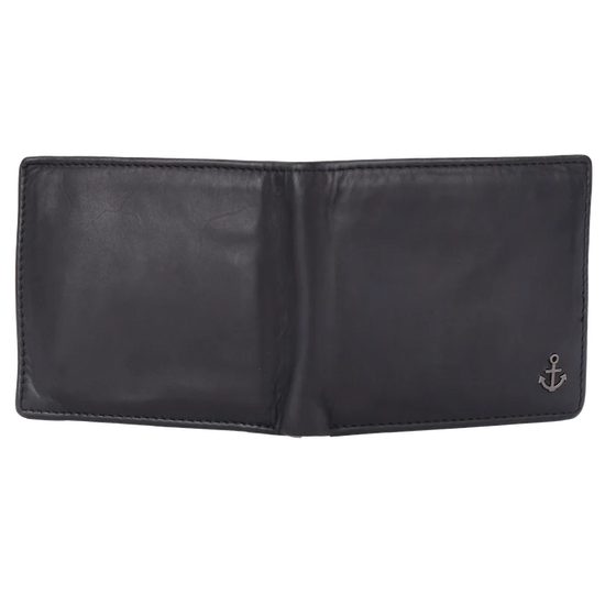 Lederbörse Querformat 11x9,5cm in Schwarz - leder-accessoires.com