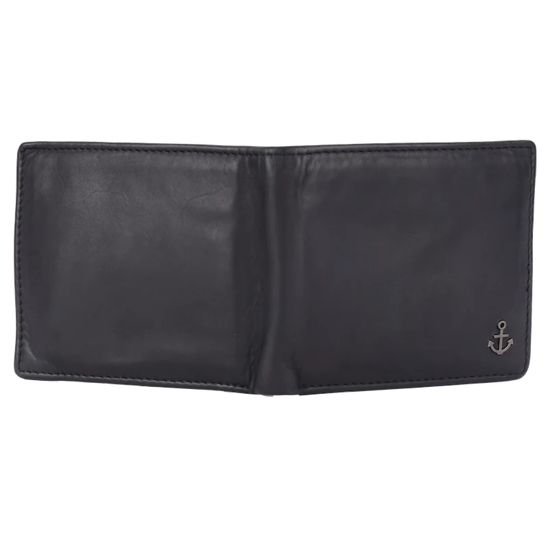Lederbörse Querformat 11x9,5cm in Schwarz - leder-accessoires.com