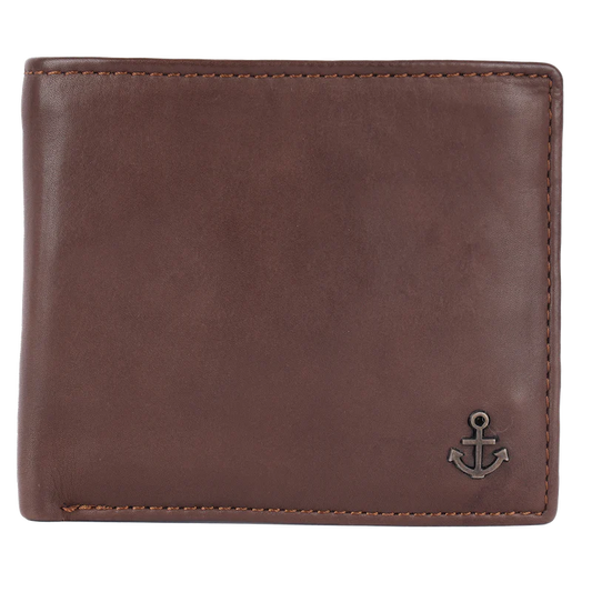 Lederbörse Querformat 11x9,5cm in Braun