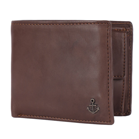 Lederbörse Querformat 11x9,5cm in Braun