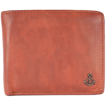 Lederbörse Querformat 11x9,5cm in Cognac