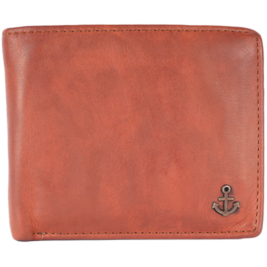 Lederbörse Querformat 11x9,5cm in Cognac