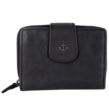 Geldbörse 11x9cm in Schwarz mit separatem Münzfach - leder-accessoires.com