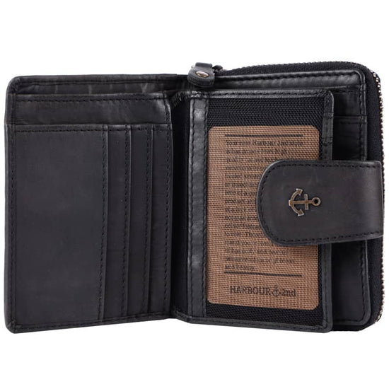Geldbörse 11x9cm in Schwarz mit separatem Münzfach - leder-accessoires.com