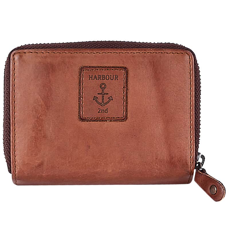 Geldbörse 11x9cm in Cognac mit separatem Münzfach - leder-accessoires.com