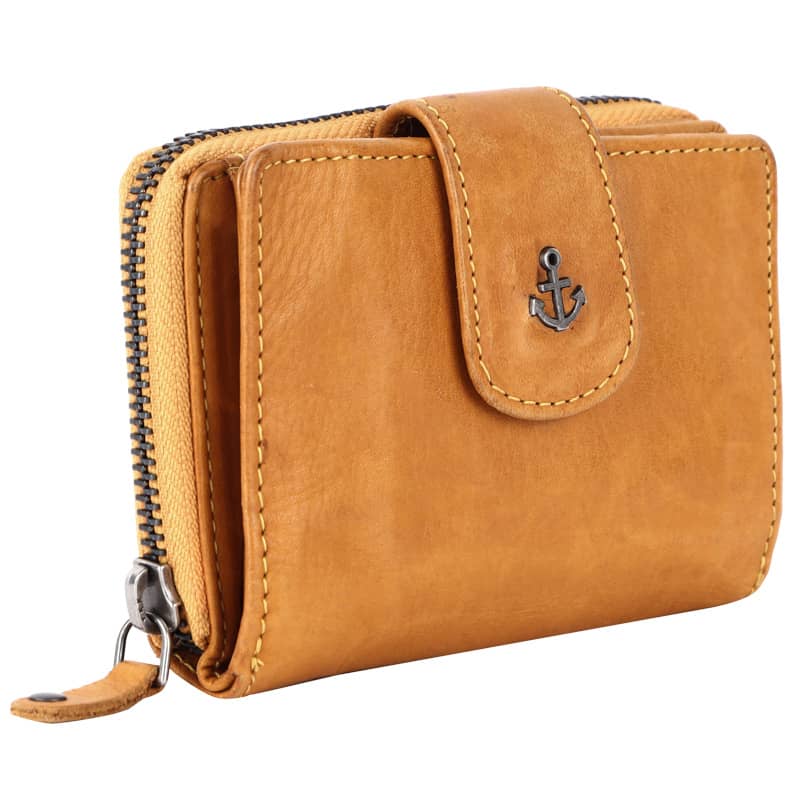 Geldbörse 11x9cm in Gelb mit separatem Münzfach - leder-accessoires.com