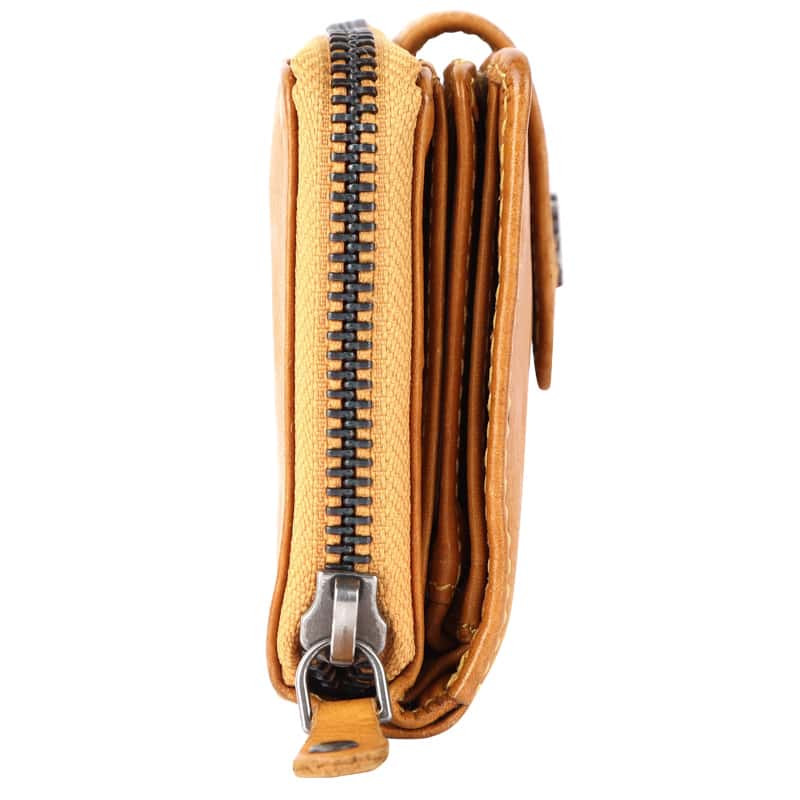 Geldbörse 11x9cm in Gelb mit separatem Münzfach - leder-accessoires.com