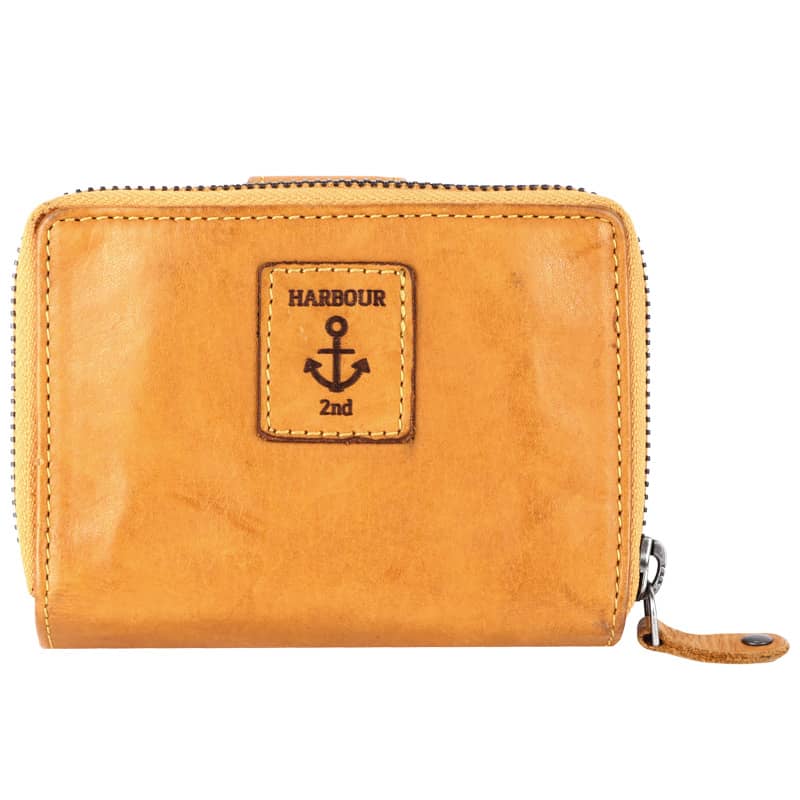 Geldbörse 11x9cm in Gelb mit separatem Münzfach - leder-accessoires.com