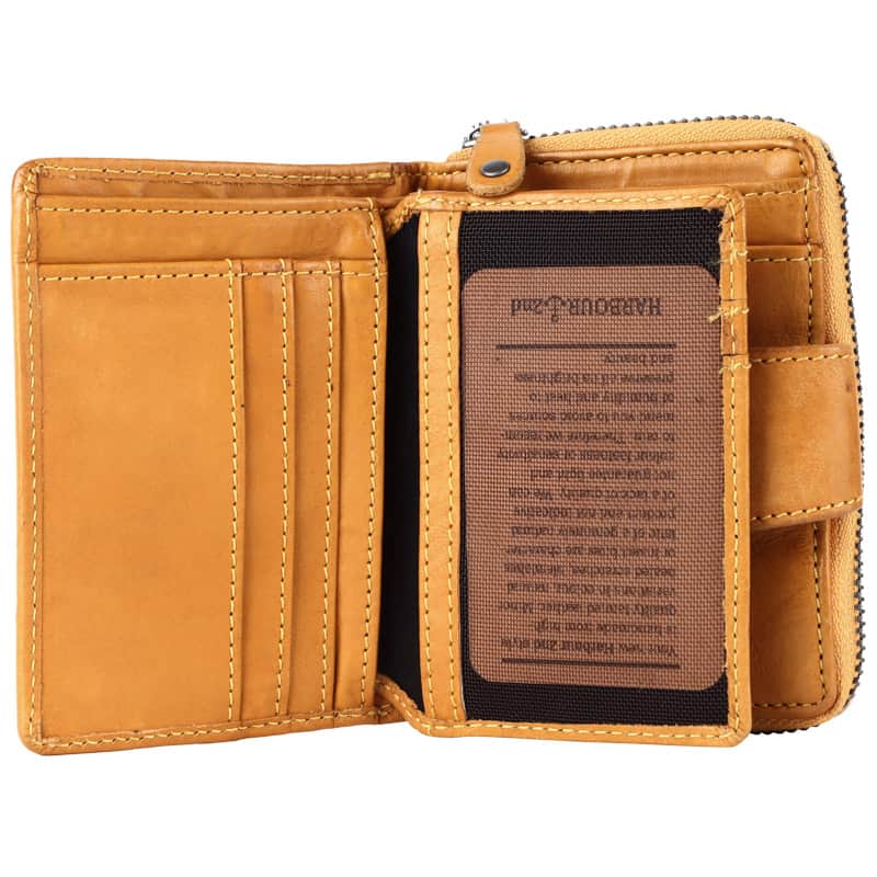 Geldbörse 11x9cm in Gelb mit separatem Münzfach - leder-accessoires.com