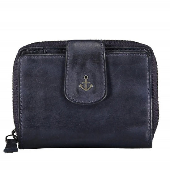 Geldbörse 11x9cm in Blau|Marine mit separatem Münzfach - leder-accessoires.com