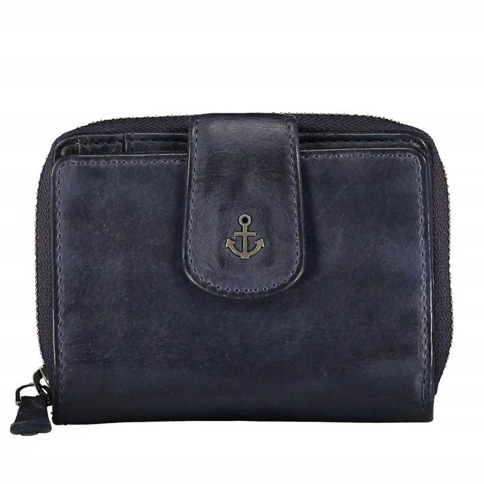 Geldbörse 11x9cm in Blau|Marine mit separatem Münzfach - leder-accessoires.com