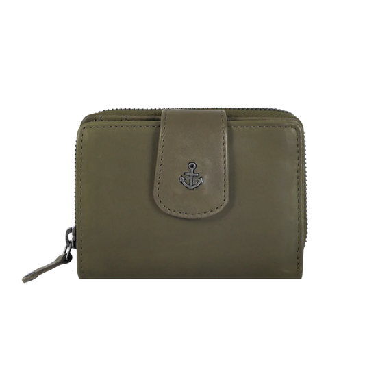 Geldbörse 11x9cm in Grün|Oliv mit separatem Münzfach