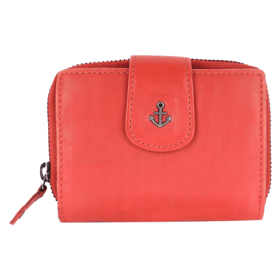 Geldbörse 11x9cm in Orange mit separatem Münzfach - leder-accessoires.com