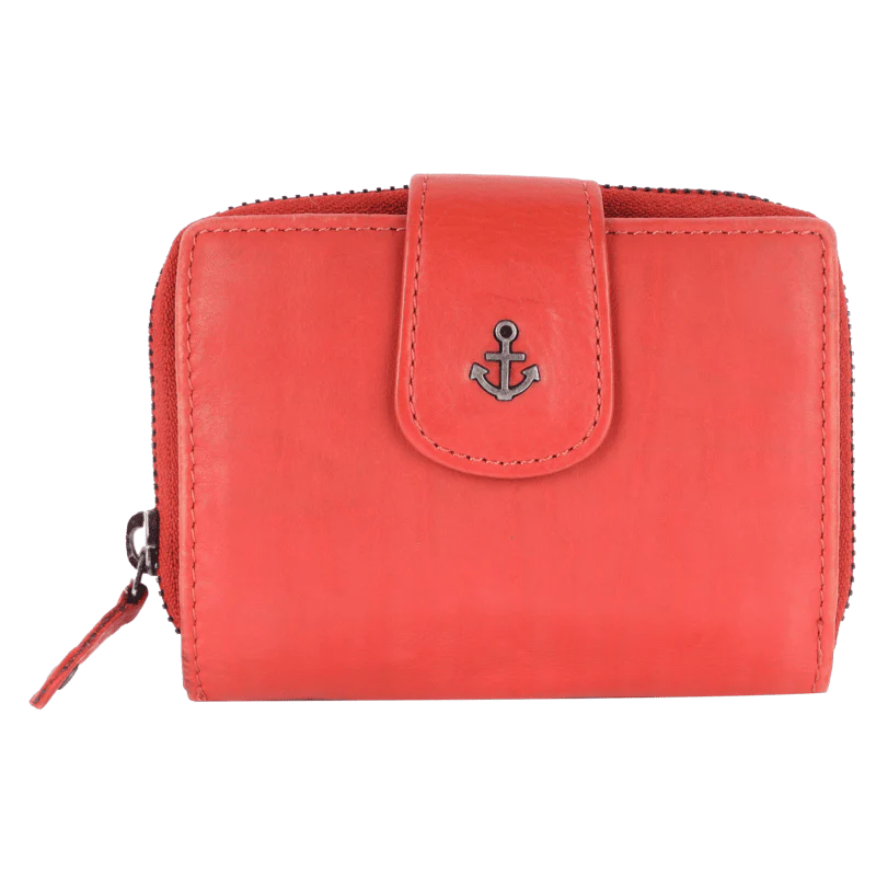 Geldbörse 11x9cm in Orange mit separatem Münzfach - leder-accessoires.com
