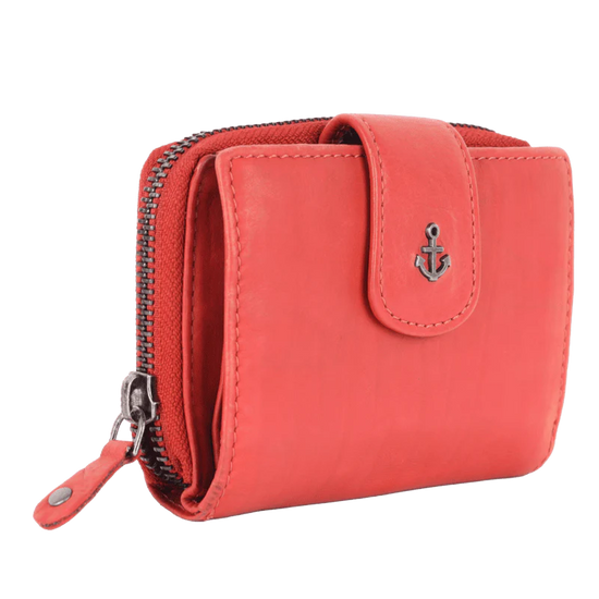 Geldbörse 11x9cm in Orange mit separatem Münzfach - leder-accessoires.com