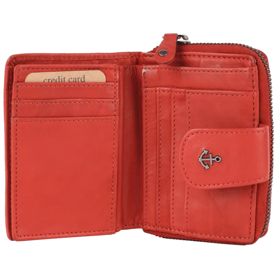 Geldbörse 11x9cm in Orange mit separatem Münzfach - leder-accessoires.com