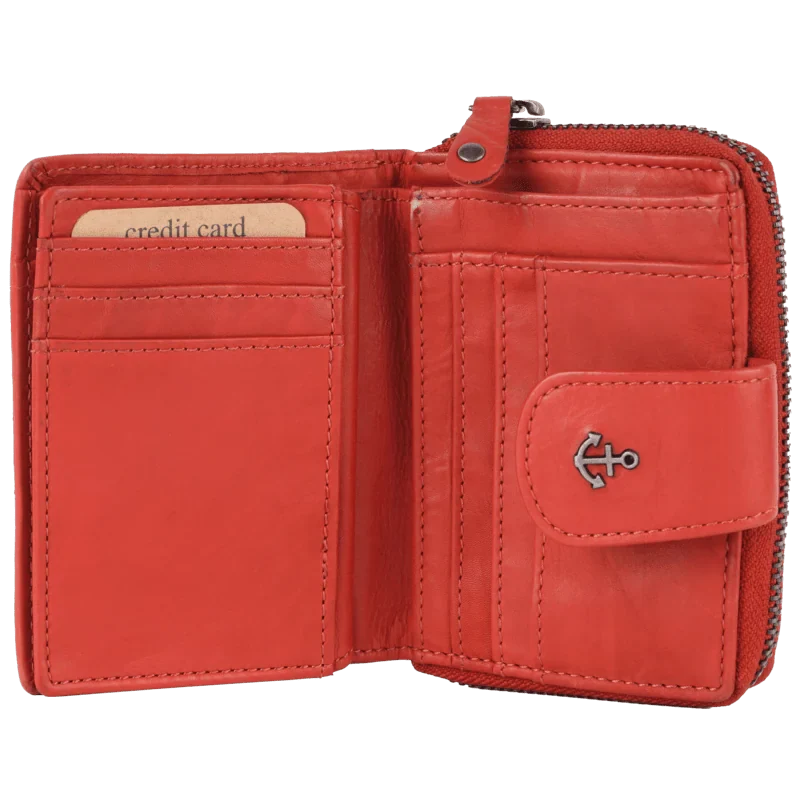 Geldbörse 11x9cm in Orange mit separatem Münzfach - leder-accessoires.com