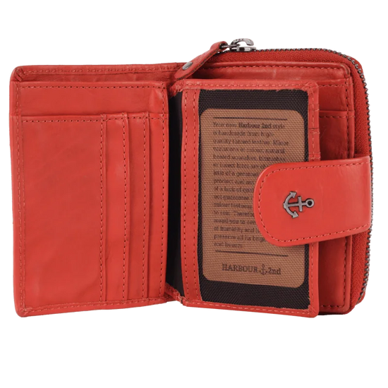 Geldbörse 11x9cm in Orange mit separatem Münzfach - leder-accessoires.com