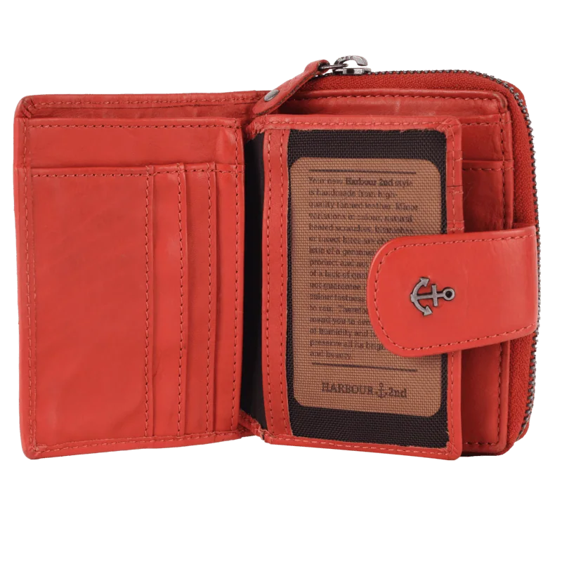 Geldbörse 11x9cm in Orange mit separatem Münzfach - leder-accessoires.com