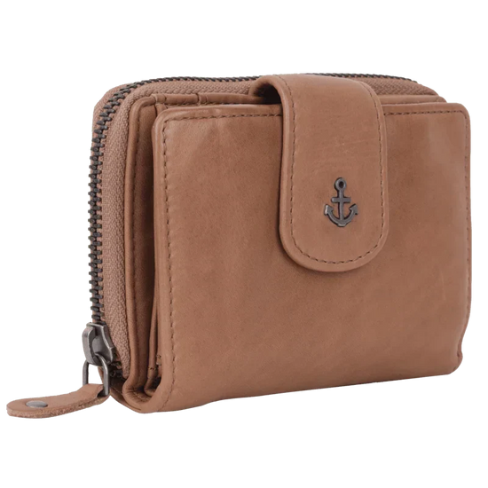 Geldbörse 11x9cm in Natur mit separatem Münzfach - leder-accessoires.com