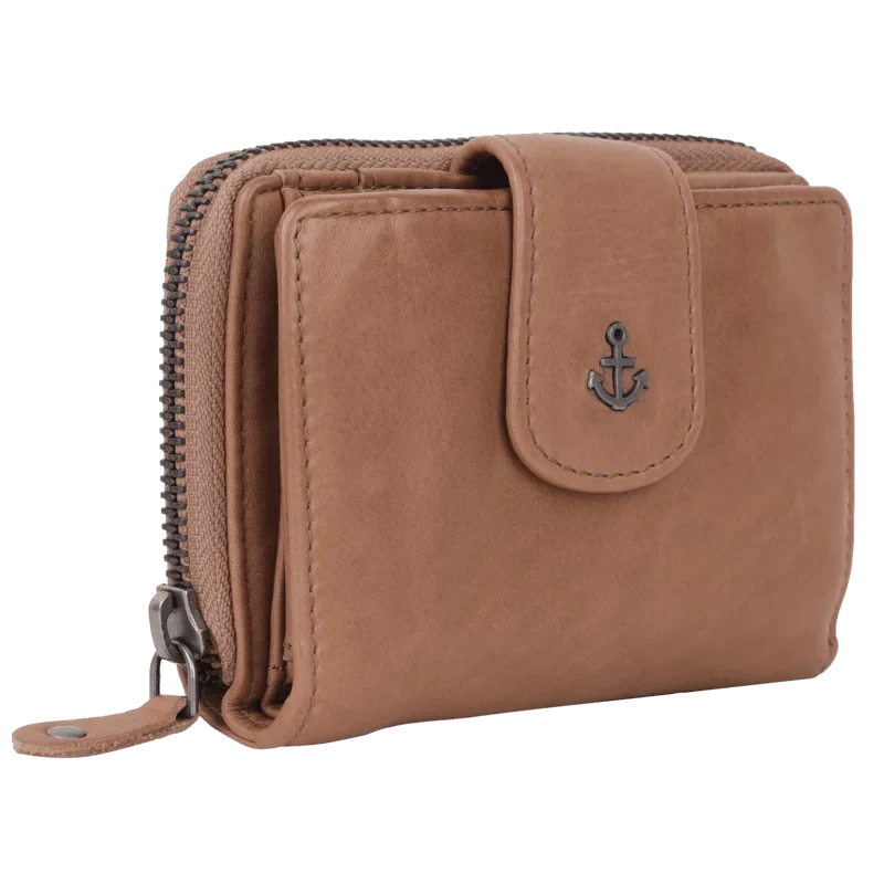 Geldbörse 11x9cm in Natur mit separatem Münzfach - leder-accessoires.com