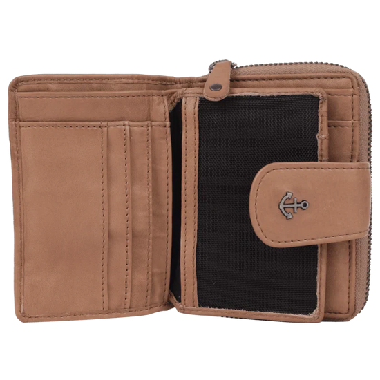 Geldbörse 11x9cm in Natur mit separatem Münzfach - leder-accessoires.com