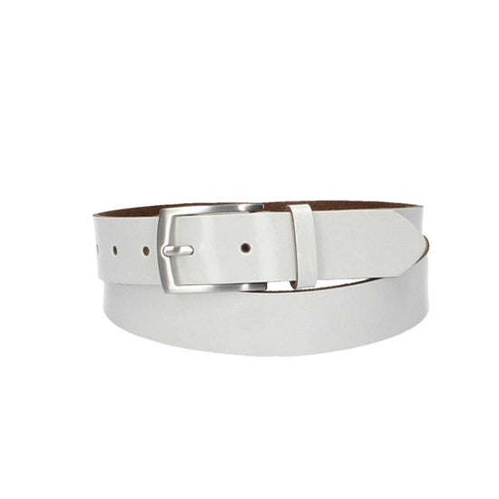 Ledergürtel Weiß 30mm mit Dornschließe in Silber - leder-accessoires.com