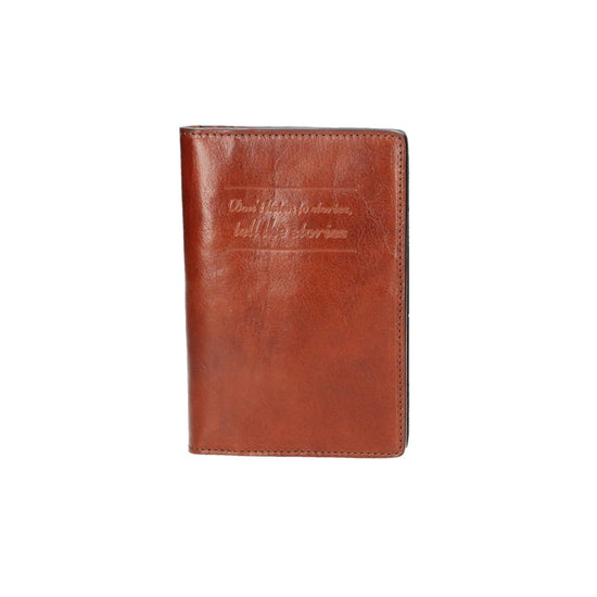 Briefmappe| Passhülle 14 x 20cm Cognac mit Druckknopf - leder-accessoires.com