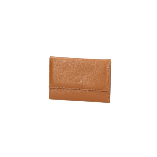 Lederbörse Maxima 15x1x18cm in Cognac mit Überschlag - leder-accessoires.com