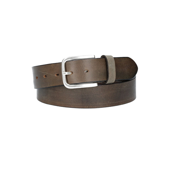 Ledergürtel Grau 40mm mit Dornschließe in Silber - leder-accessoires.com