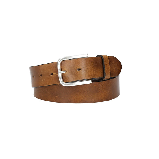 Ledergürtel Gelb|Ocker 40mm mit Dornschließe in Silber - leder-accessoires.com