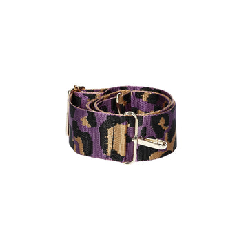 Taschenriemen|Wechselriemen in Camouflage Lila mit Karabiner Gold