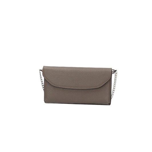 Sale Handytasche aus Leder in Taupe mit Kette zum Umhängen - leder-accessoires.com