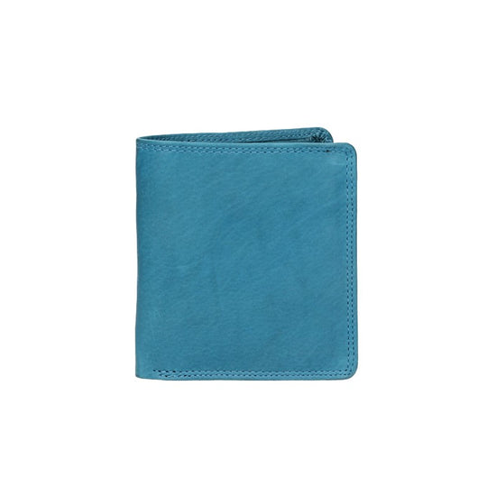 Geldbörse Hochformat klein in Türkis aus Leder - leder-accessoires.com