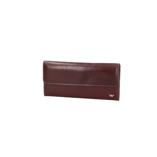 Geldbörse Golden Head 18,5 x 9,5cm in Braun aus Leder