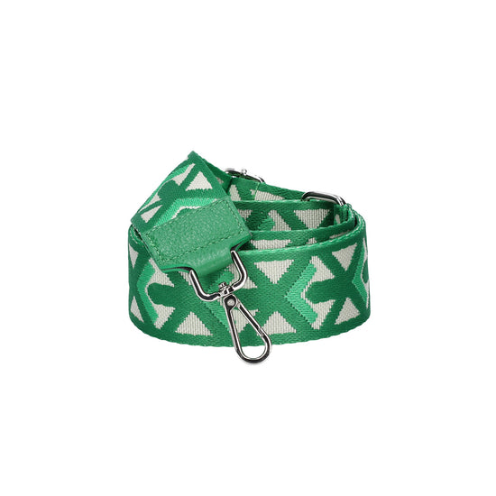 Taschenriemen|Wechselriemen in Dunkelgrün mit Karabiner Silber - leder-accessoires.com