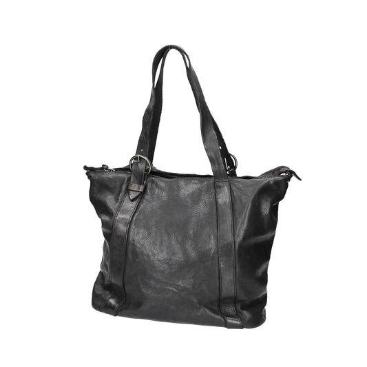 Shopper Hochformat aus Leder in Schwarz