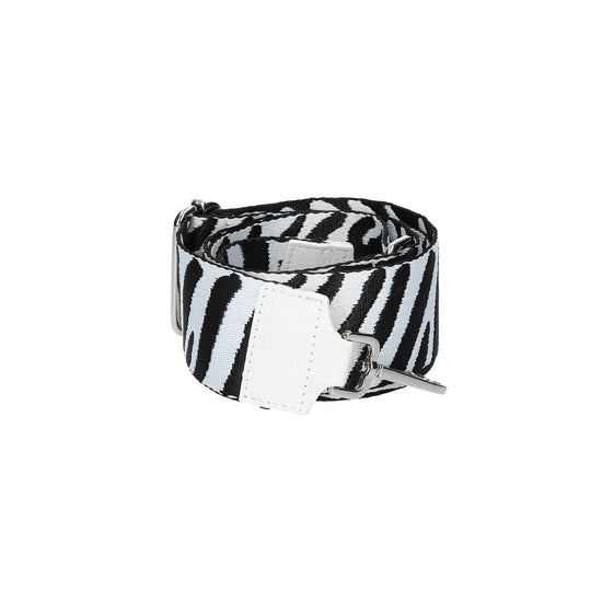Taschenriemen|Wechselriemen Zebra mit Karabiner Silber - leder-accessoires.com