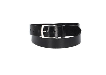 Ledergürtel Schwarz 30mm mit Dornschließe in Silber - leder-accessoires.com