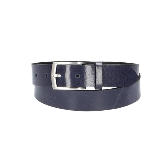 Ledergürtel Blau|Marine 30mm mit Dornschließe in Silber - leder-accessoires.com