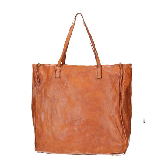 Campomaggi Shopper „Giove“ aus cognacfarbenem Leder - leder-accessoires.com