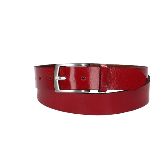 Ledergürtel Rot 30mm mit Dornschließe in Silber - leder-accessoires.com