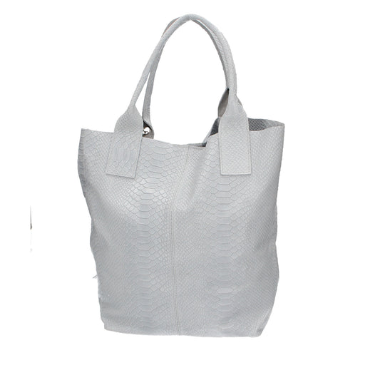 SALE Shopper in Hellgrau mit Kroko-Optik aus Leder - leder-accessoires.com