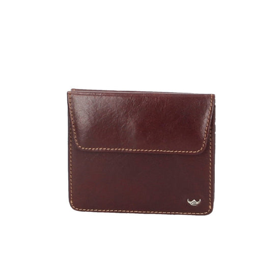 Geldbörse Golden Head 11 x 9,5cm in Braun aus Leder - leder-accessoires.com