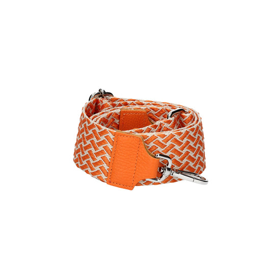 Taschenriemen|Wechselriemen Orange mit Karabiner Silber - leder-accessoires.com