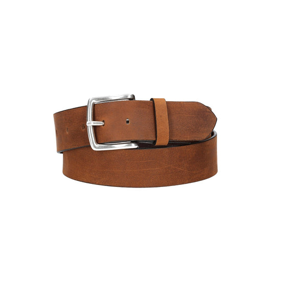 Ledergürtel Cognac 45mm mit Dornschließe in Silber - leder-accessoires.com