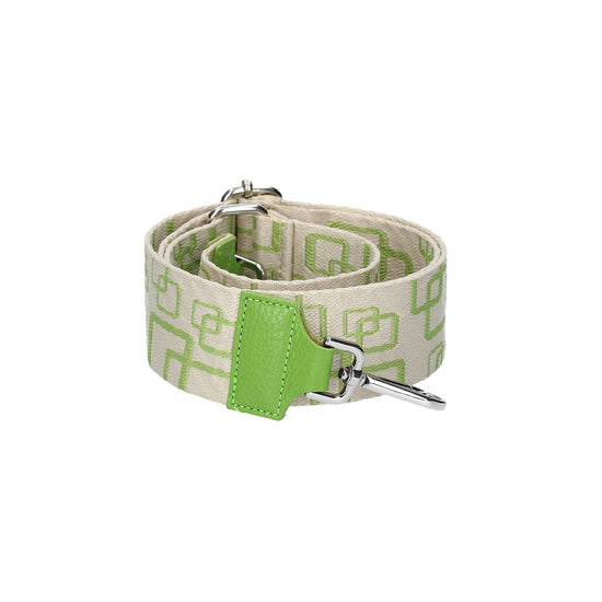 Taschenriemen|Wechselriemen in Grün Quadrat mit Karabiner Silber - leder-accessoires.com