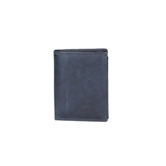 Geldbörse Hochformat mit Riegel in Blau|Marine aus Leder - leder-accessoires.com