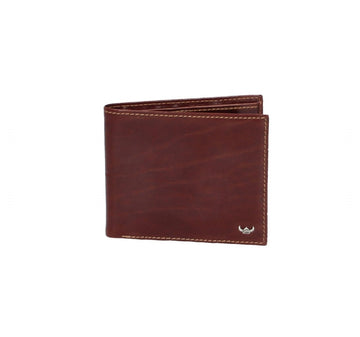 Kartenetui quer Golden Head 11x9,5cm in Braun aus Leder